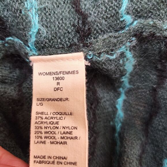 Woolrich Fair isle Sweater Pullover Wool Mohair Sheep Diana Green Womens Large - Picture 7 of 14